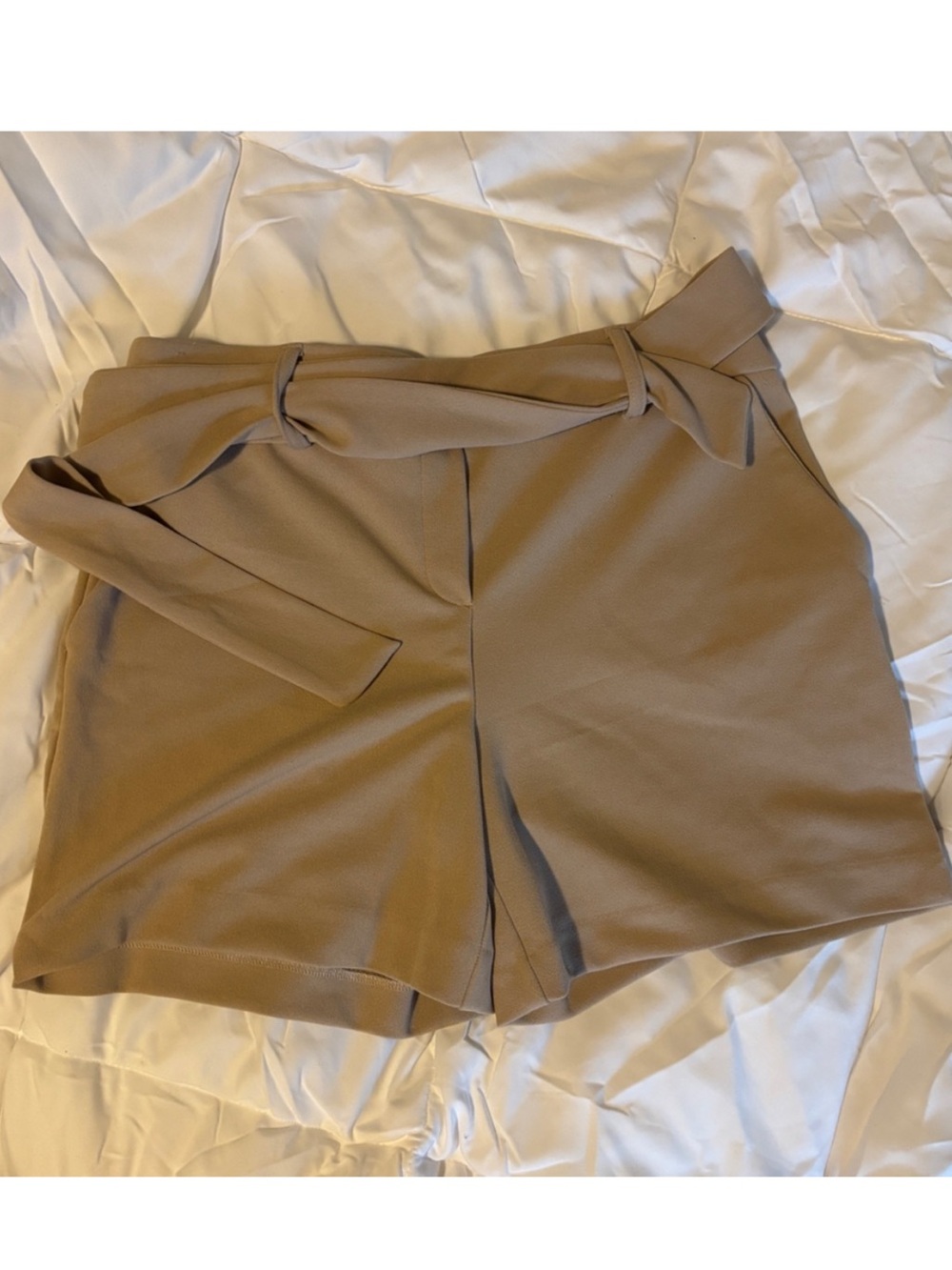 Tan colored business casual shorts